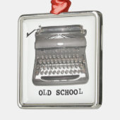 手動タイプライターの"古い学校"のオーナメント メタルオーナメント (左)