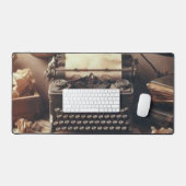 手動ヴィンテージアンティークタイプライターブラウンセピア デスクマット (キーボード&マウス)