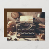 手動ヴィンテージアンティークタイプライターブラウンセピア ポストカード (正面/裏面)