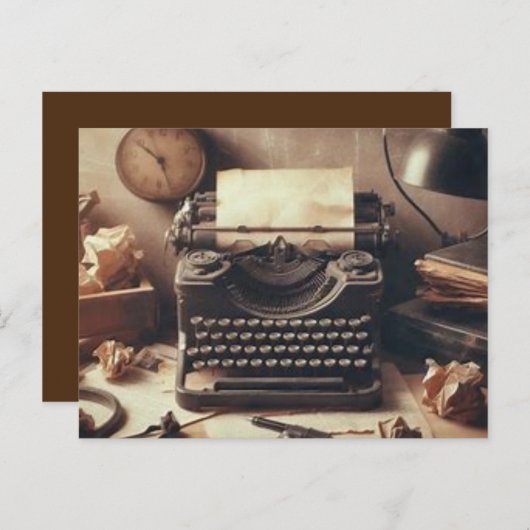 手動ヴィンテージアンティークタイプライターブラウンセピア ポストカード (正面/裏面)