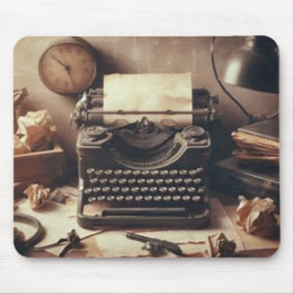 手動ヴィンテージアンティークタイプライターブラウンセピア マウスパッド