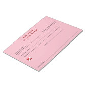 手動処方箋パッド(大 – ピンク) ノートパッド (アングル)