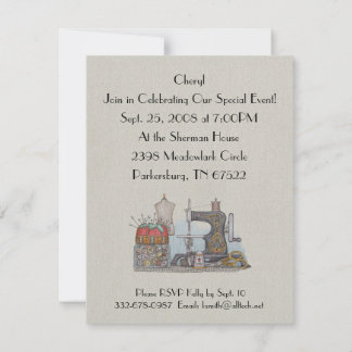 手動裁縫機招待状 招待状