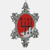 手動転送 – 色 スノーフレークピューターオーナメント (左)