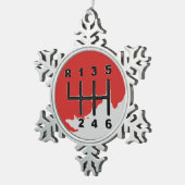 手動転送 – 色 スノーフレークピューターオーナメント (右)