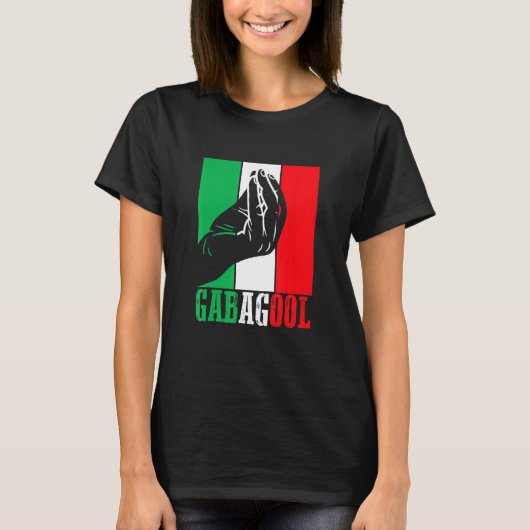 手印イタリアン付きガバゴールアメリカ肉 Tシャツ (正面)