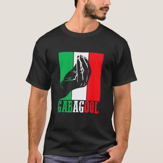 手印イタリアン付きガバゴールアメリカ肉 Tシャツ (正面)