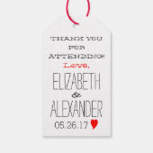 手取り菓子の国の結婚式のゲストの好意 ギフトタグ (裏面)