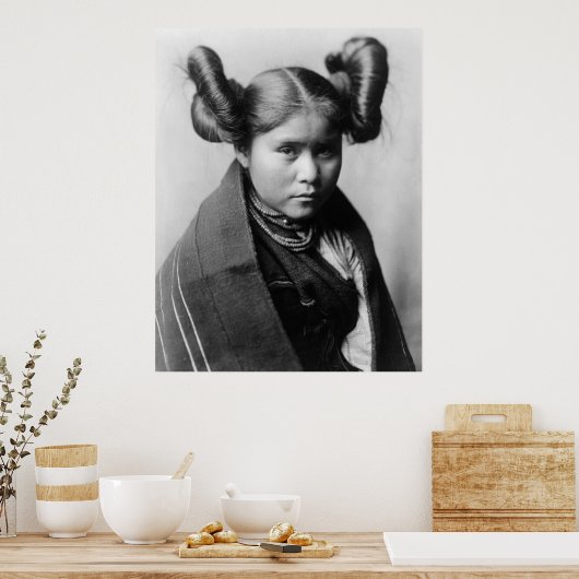 手和インディアンの髪型ファンシー女 ポスター (キッチン)