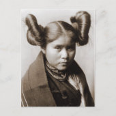 手和インディアンの髪型ファンシー女 ポストカード (正面)