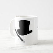 手品師のシルクハットおよび魔法の細い棒 コーヒーマグカップ (正面左)