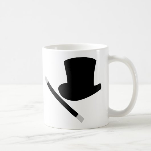 手品師のシルクハットおよび魔法の細い棒 コーヒーマグカップ (右)