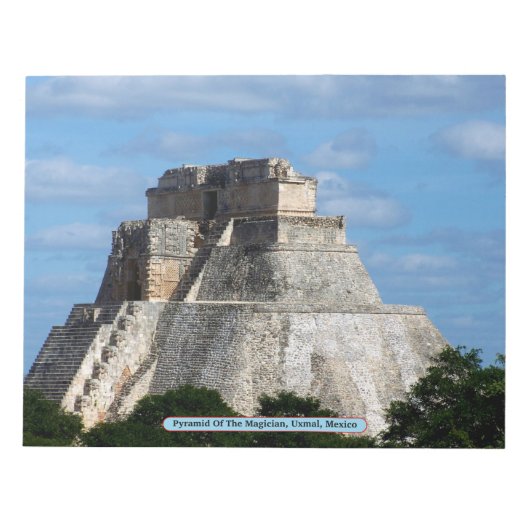 手品師のピラミッド、Uxmal、メキシコ ノートパッド (正面)