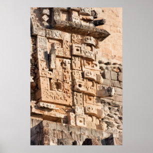 手品師のピラミッド、Yucatan、メキシコの詳細 ポスター