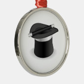 手品師の細い棒および帽子 メタルオーナメント (右)