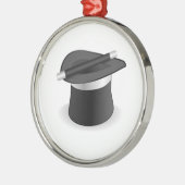 手品師の細い棒および帽子 メタルオーナメント (左)