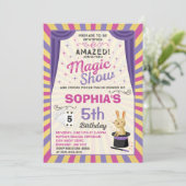 手品師の誕生日の招待状魔法ショーのパーティー 招待状 (スタンド正面)