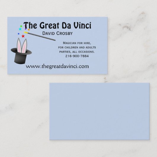 手品師の魔法の帽子の名刺 名刺 (正面/裏面)