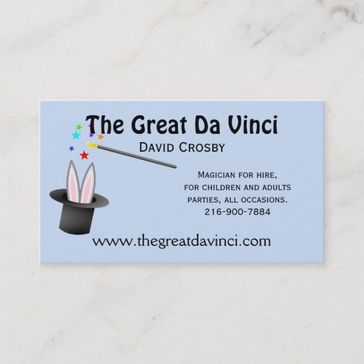 手品師の魔法の帽子の名刺 名刺 (正面)