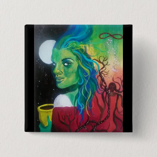 手品師ボタン 缶バッジ (正面)