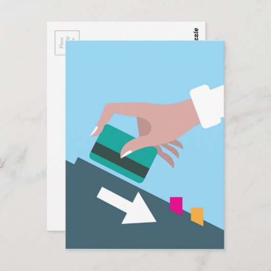 手回しクレジットカード ポストカード (正面/裏面)