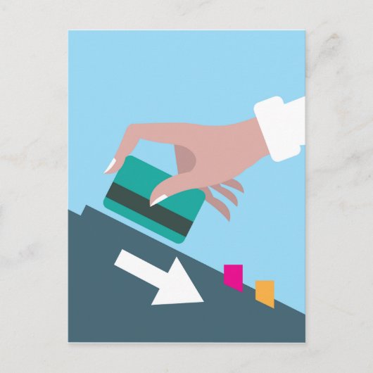 手回しクレジットカード ポストカード (正面)