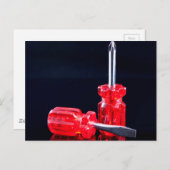 手回しモダンねじ回し工具プリント ポストカード (正面/裏面)