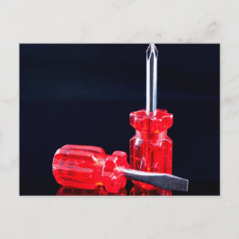 手回しモダンねじ回し工具プリント ポストカード