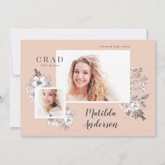 手図解入りの、写真付きのフローラ数々の写真科 案内状 (正面)