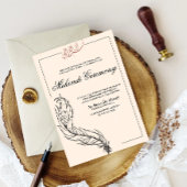 手図解入りの、写真付きの引きピーコックのアラビア・メーンディ 招待状