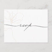 手図解入りの、写真付きの引きフラワーリマインダーRSVP インビテーションポストカード (正面)