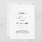 手図解入りの、写真付きの引き花ブライダルシャワー 招待状 (正面)