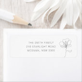 手図解入りの、写真付きの引き花差出人住所ラベル ラベル (インサイチュ)