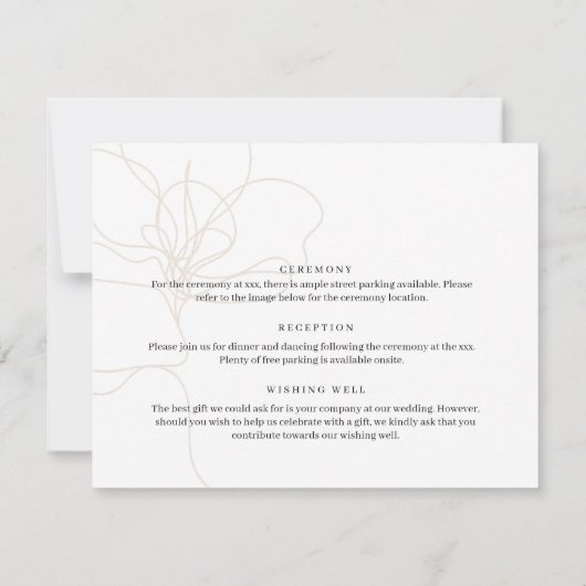 手図解入りの、写真付きの引き花詳細カード 招待状 (裏面)