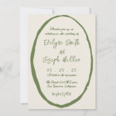 手図解入りの、写真付きの描き書写真結婚の 招待状 (正面)