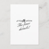 手図解入りの、写真付きの書描結婚詳細 エンクロージャーカード (裏面)