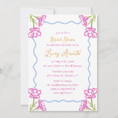 手地中海の引きお洒落ブライダルシャワー 招待状 (正面)