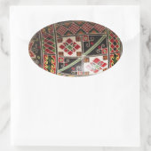 手塗りのウクライナ人のイースターエッグ 楕円形シール (バッグ)