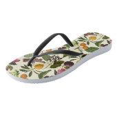 手塗りのカラフルで素朴なトロピカル・フルーツパターン ビーチサンダル (アングル)