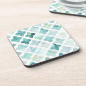 手塗りのターコイズパターン コースター (左側)