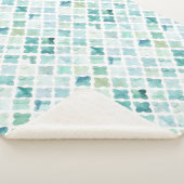 手塗りのターコイズパターン シェルパブランケット (3/4)