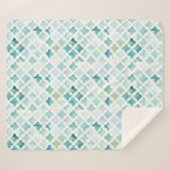 手塗りのターコイズパターン シェルパブランケット (正面(横))