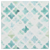 手塗りのターコイズパターン ファブリック (クローズアップ)