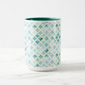 手塗りのターコイズパターン マグカップ (中央)