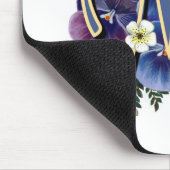 手塗りのパンジーのイニシャルのモノグラム- M マウスパッド (コーナー)