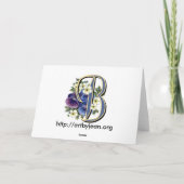 手塗りのパンジーIInitial - B ノートカード (裏面)