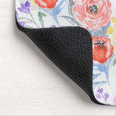 手塗りのピンクの珊瑚の水彩画の花 マウスパッド (コーナー)