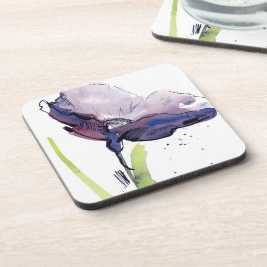 手塗りの抽象芸術の花の夏のデザイン コースター (左側)