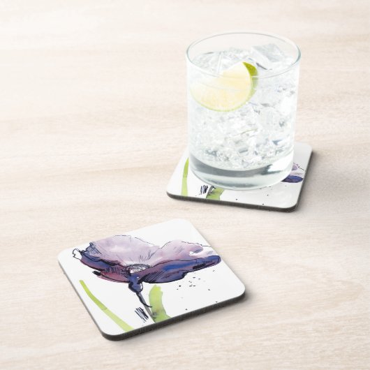 手塗りの抽象芸術の花の夏のデザイン コースター (右側)