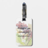 手塗りの抽象芸術2の花の夏のデザイン ラゲッジタグ (裏面縦)